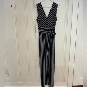 Monteau Chevron Striped Jumpsuit
